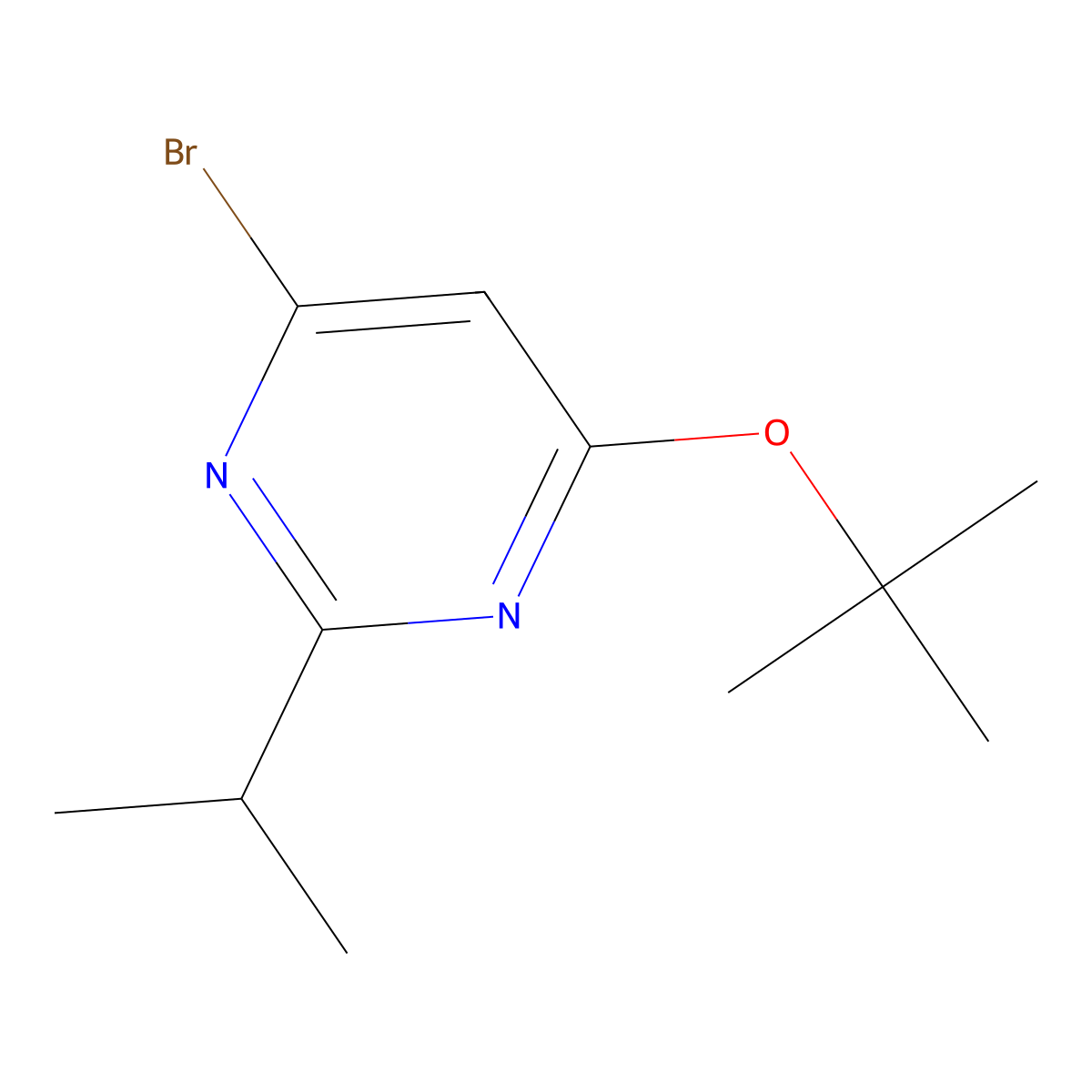 4-Bromo-2-(iso-propyl)-6-(tert-butoxy)pyrimidine molecular structure, CAS 1412954-13-2