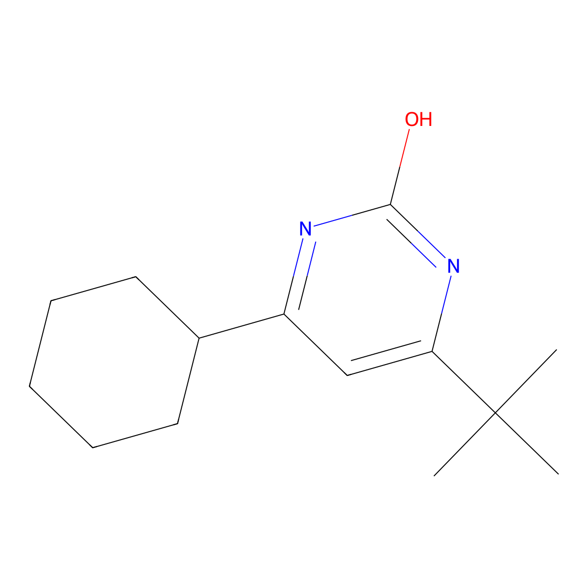 2-Hydroxy-4-(cyclohexyl)-6-(tert-butyl)pyrimidine molecular structure, CAS 1412954-14-3
