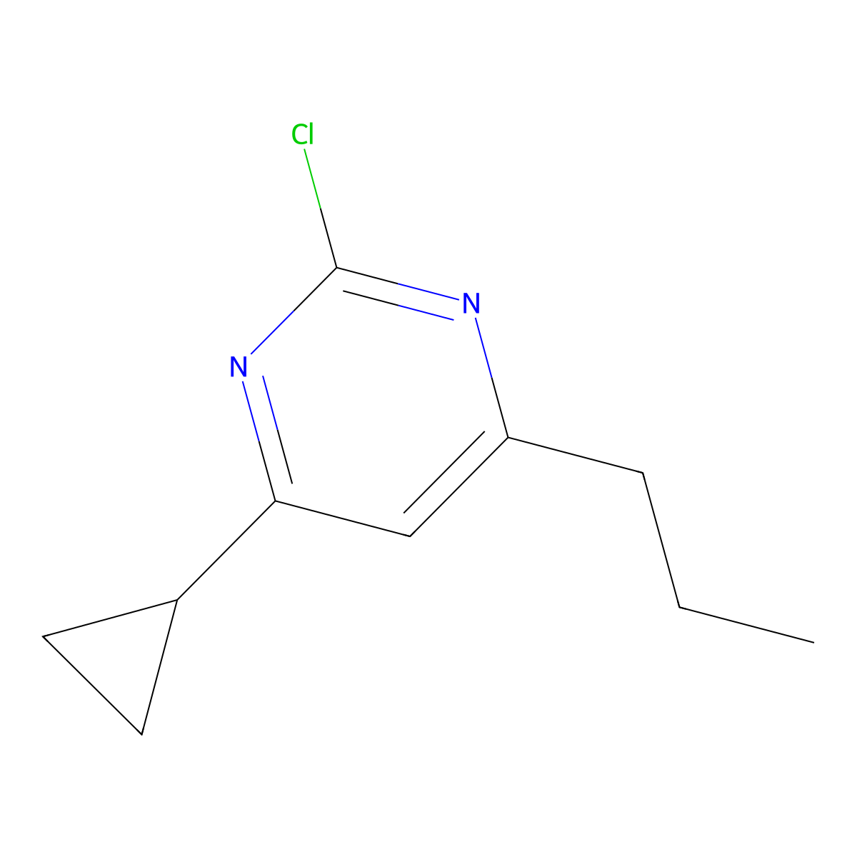 2-Chloro-4-(n-propyl)-6-cyclopropylpyrimidine molecular structure, CAS 1412954-15-4