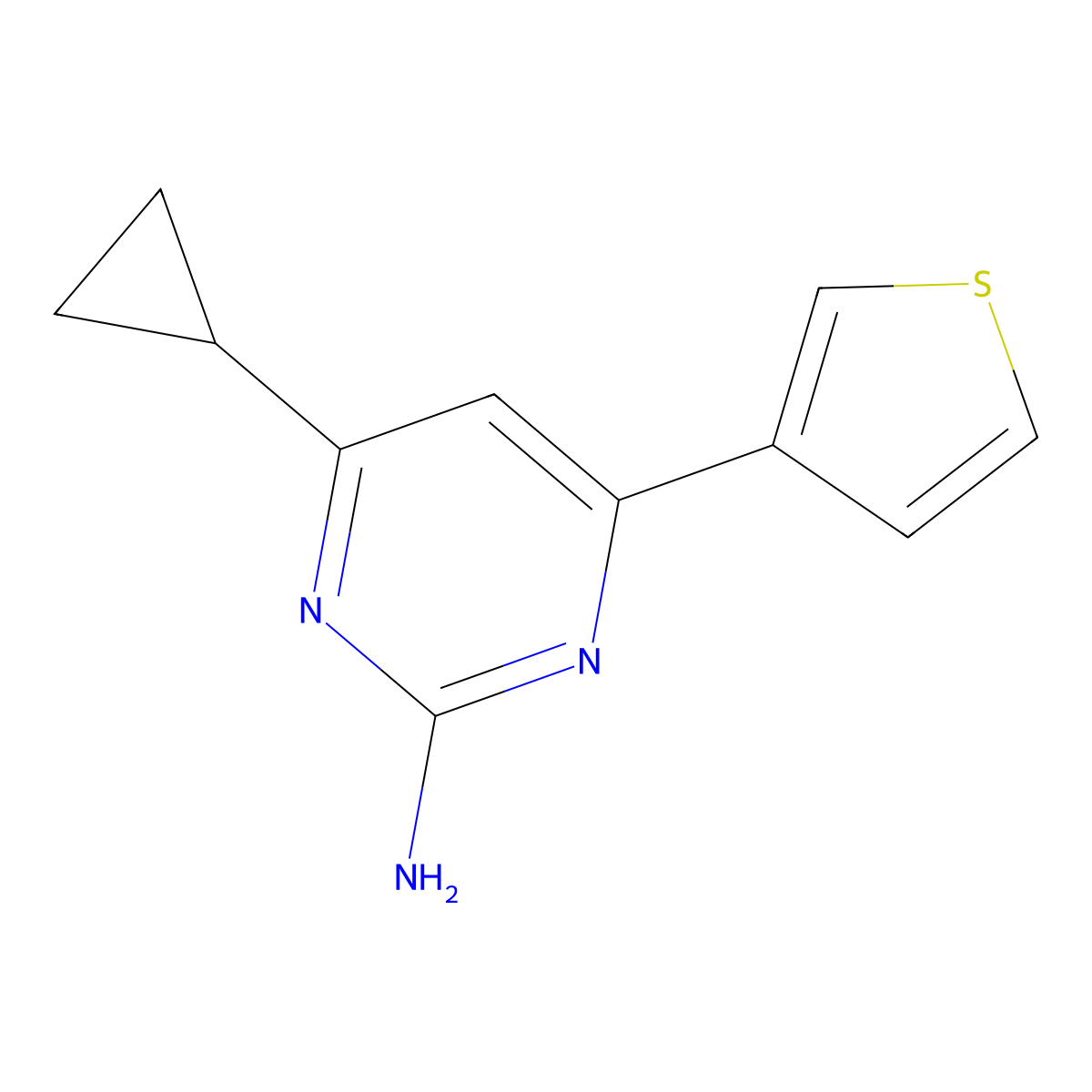 2-Amino-4-(3-thienyl)-6-cyclopropylpyrimidine molecular structure, CAS 1412954-16-5