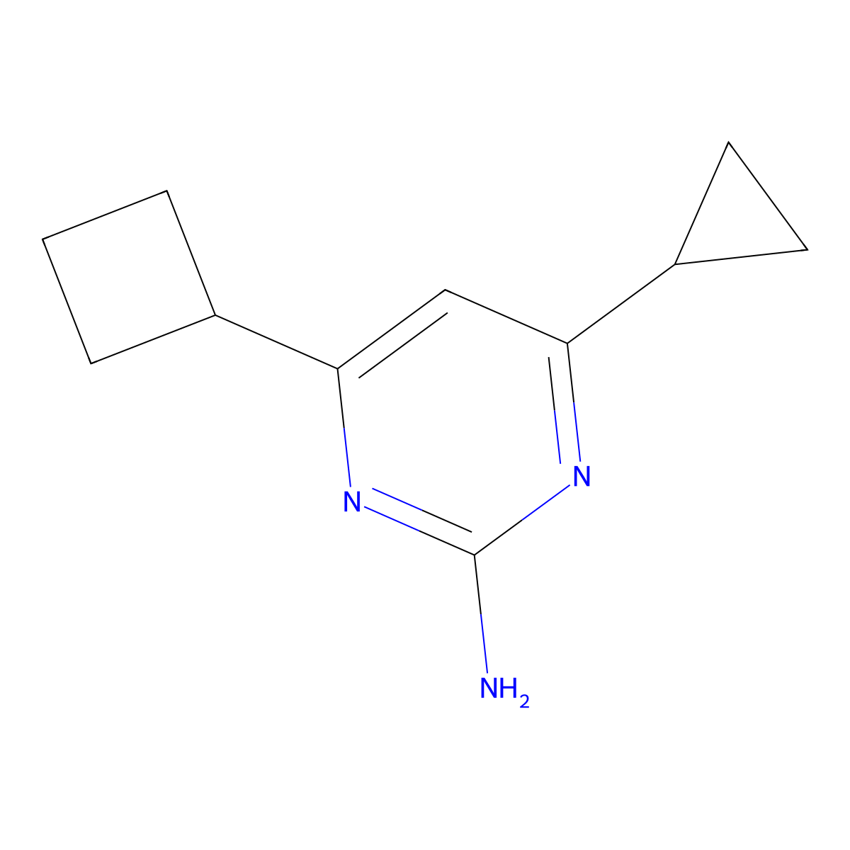2-Amino-4-(cyclobutyl)-6-cyclopropylpyrimidine molecular structure, CAS 1412954-20-1