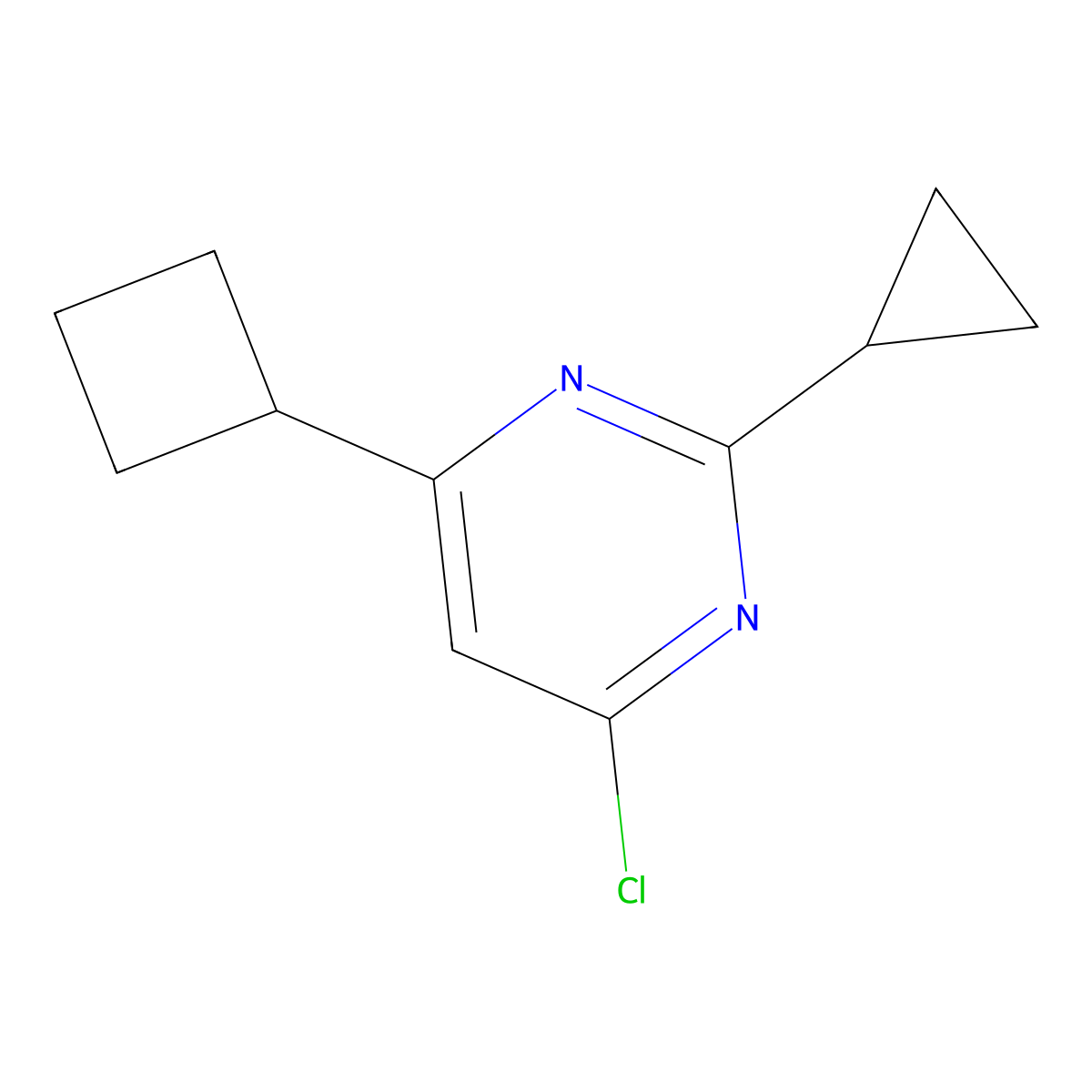 4-Chloro-6-cyclobutyl-2-cyclopropylpyrimidine molecular structure, CAS 1412954-23-4