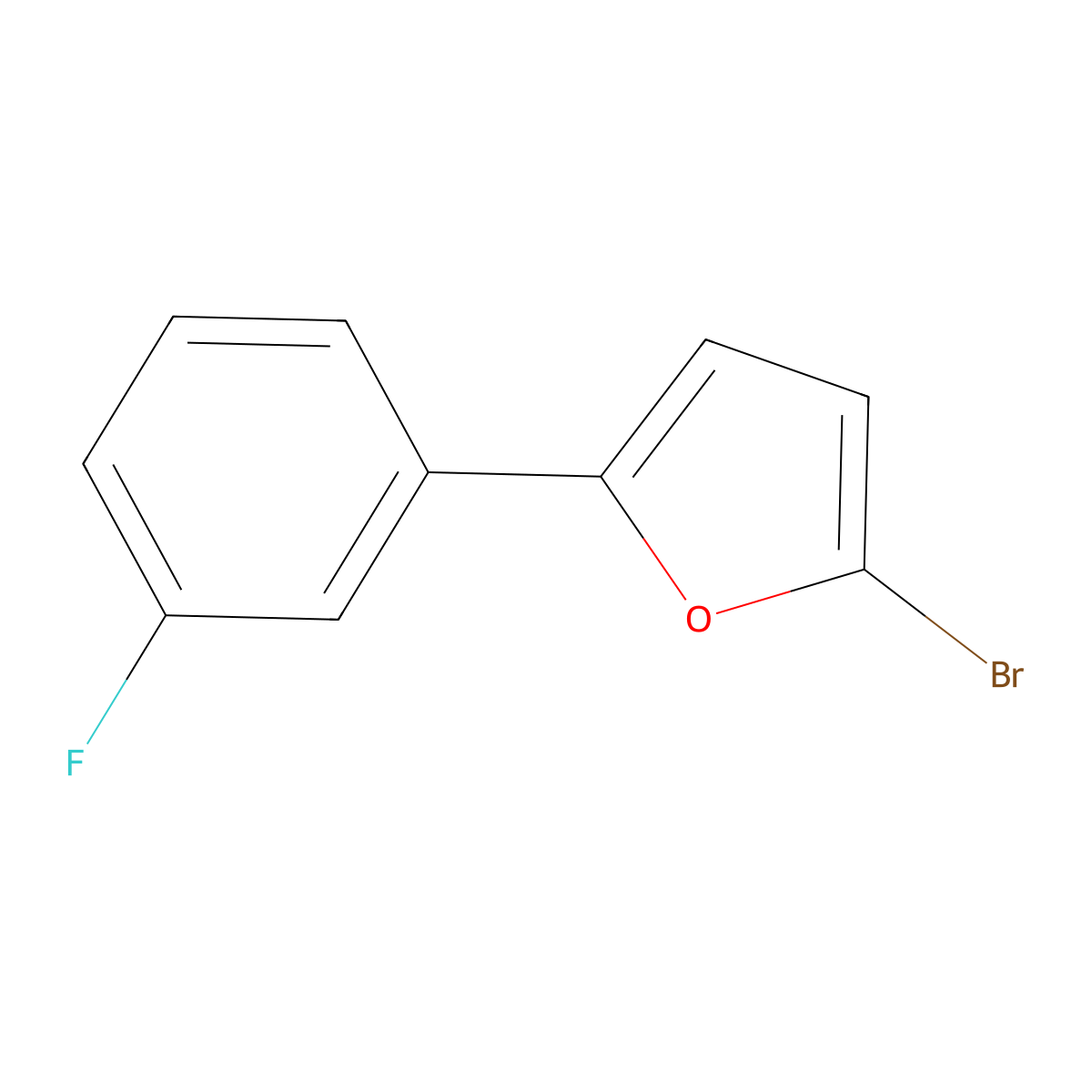 2-Bromo-5-(3-fluorophenyl)furan molecular structure, CAS 1412954-24-5