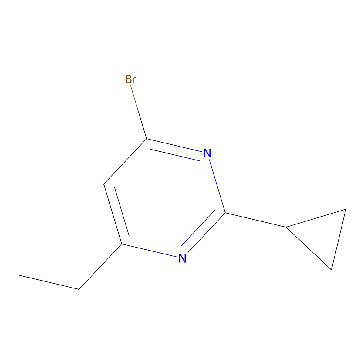 4-Bromo-2-cyclopropyl-6-ethylpyrimidine molecular structure, CAS 1412954-38-1