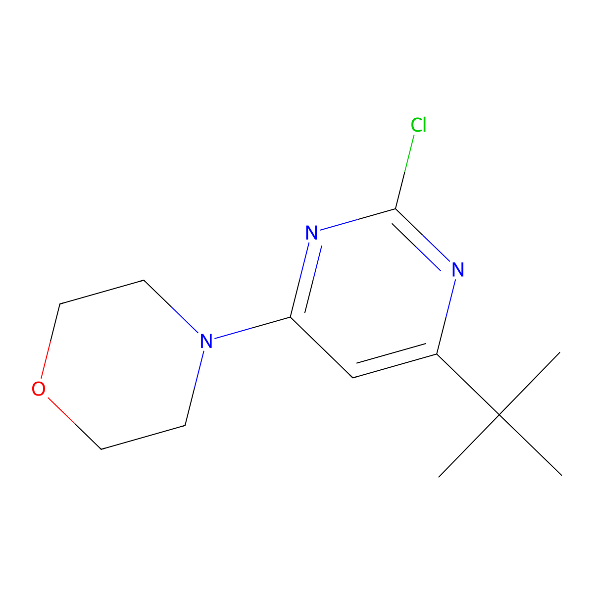2-Chloro-4-morpholino-6-(tert-butyl)pyrimidine molecular structure, CAS 1412954-40-5