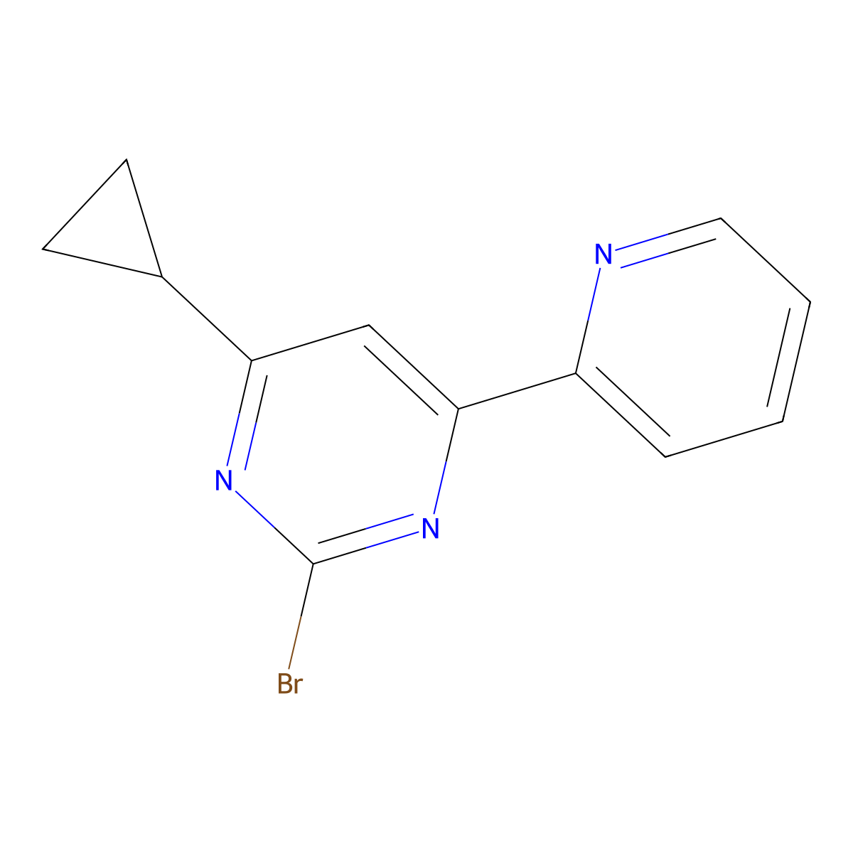 2-Bromo-4-(pyridin-2-yl)-6-cyclopropylpyrimidine molecular structure, CAS 1412954-41-6