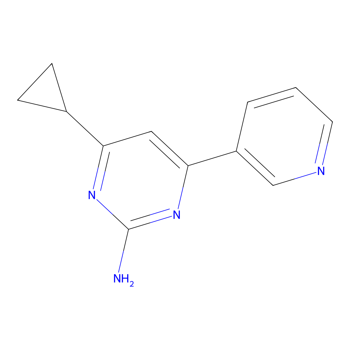 2-Amino-4-(pyridin-3-yl)-6-cyclopropylpyrimidine molecular structure, CAS 1412954-48-3