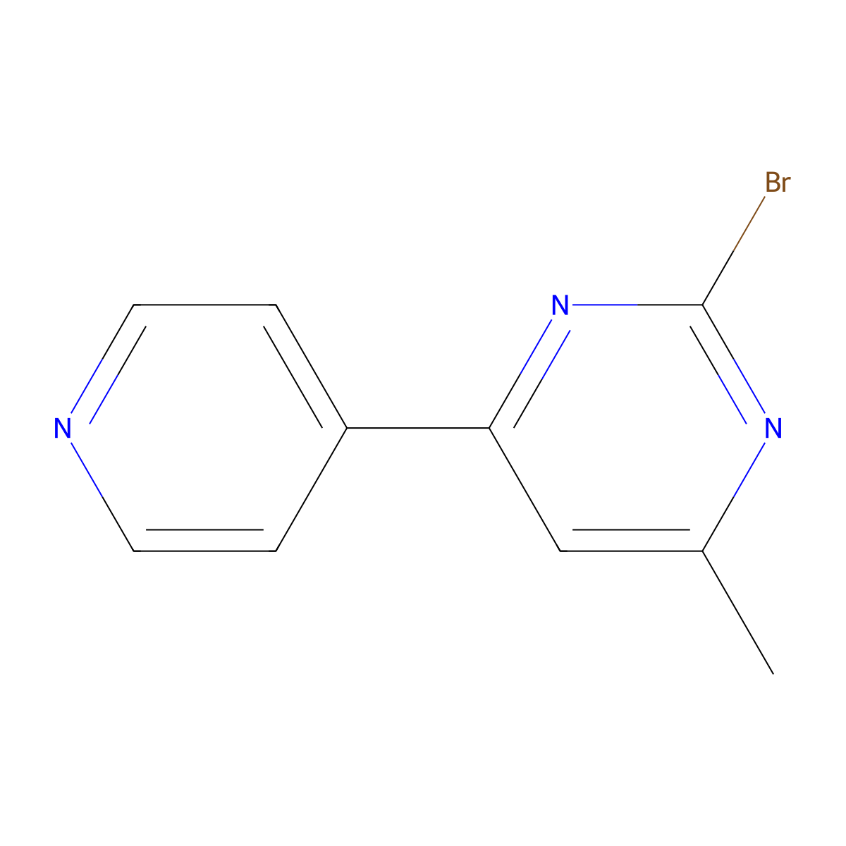 2-Bromo-4-(pyridin-4-yl)-6-methylpyrimidine molecular structure, CAS 1412954-50-7