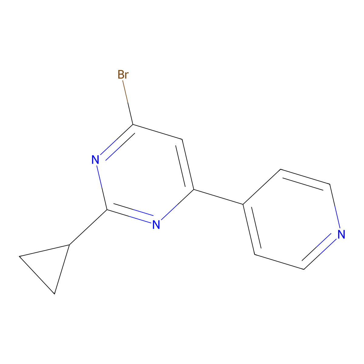 4-Bromo-2-cyclopropyl-6-(4-pyridyl)pyrimidine molecular structure, CAS 1412954-52-9