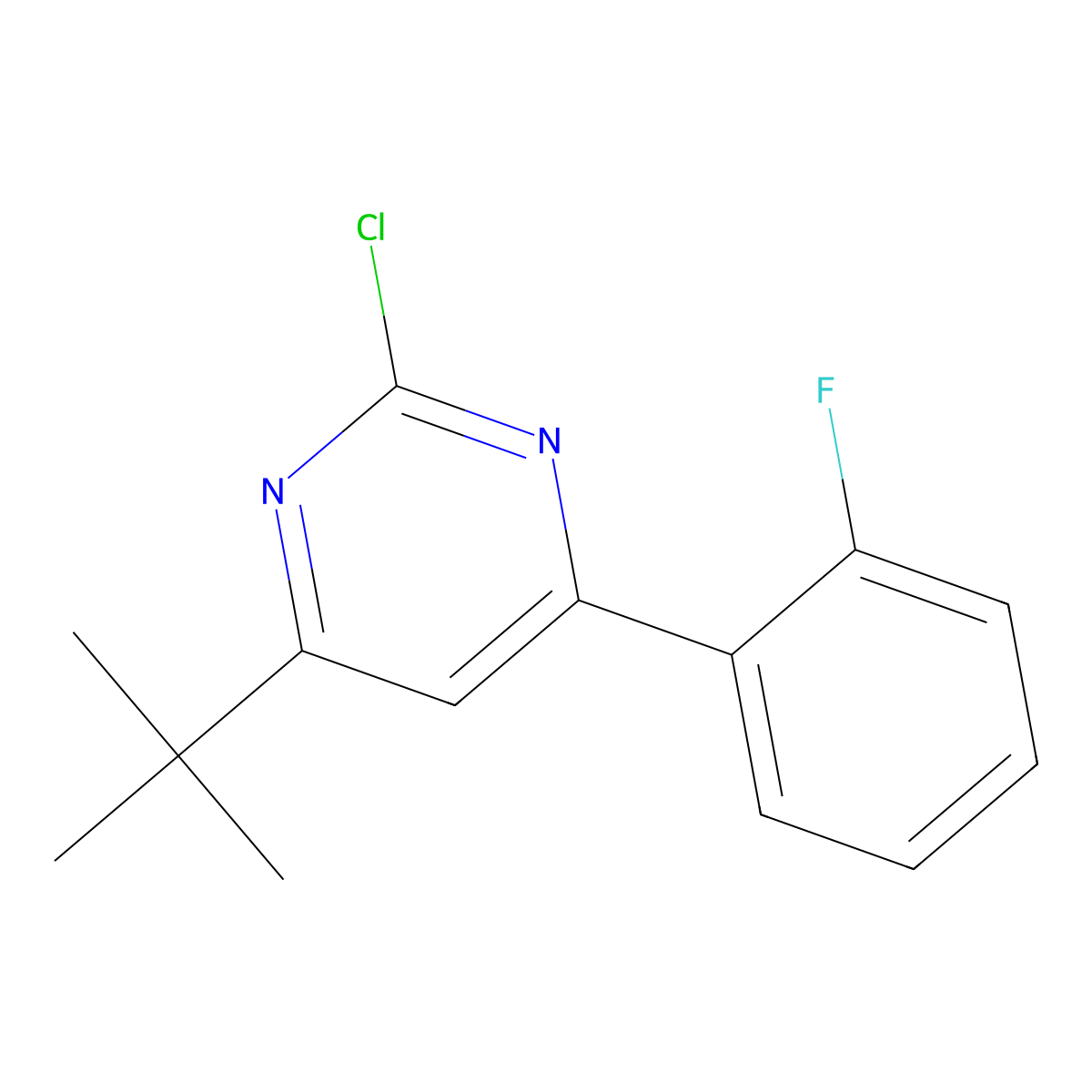 2-Chloro-4-(2-fluorophenyl)-6-(tert-butyl)pyrimidine molecular structure, CAS 1412954-55-2
