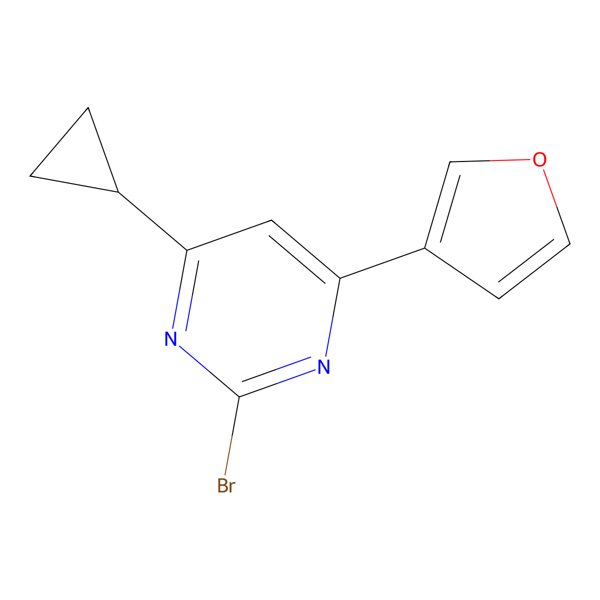 2-Bromo-4-(3-furyl)-6-cyclopropylpyrimidine molecular structure, CAS 1412954-62-1