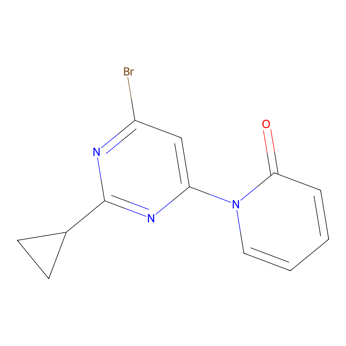 4-Bromo-2-cyclopropyl-6-(1H-pyridin-2-one)pyrimidine molecular structure, CAS 1412954-64-3