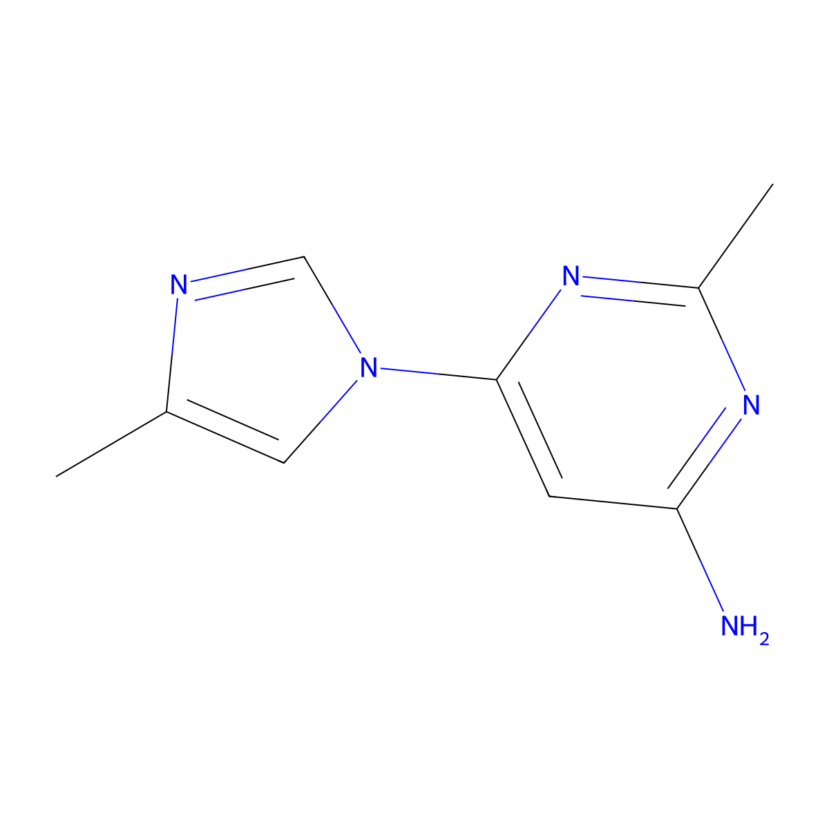4-amino-2-methyl-6-(1H-4-methylimidazol-1-yl)pyrimidine molecular structure, CAS 1412954-67-6