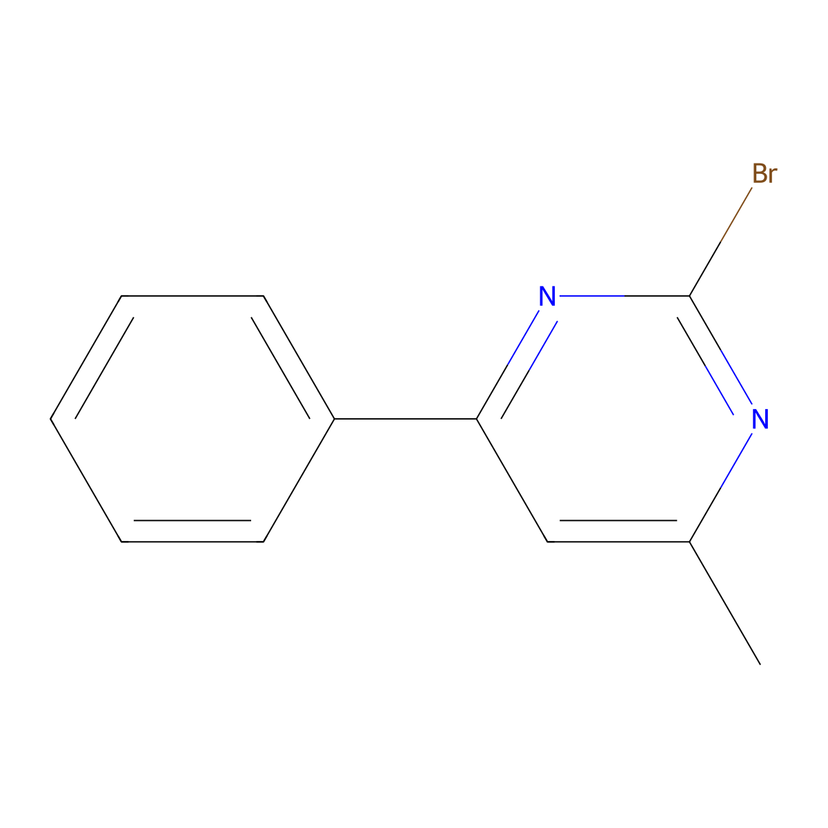 2-Bromo-4-phenyl-6-methylpyrimidine molecular structure, CAS 1412954-74-5