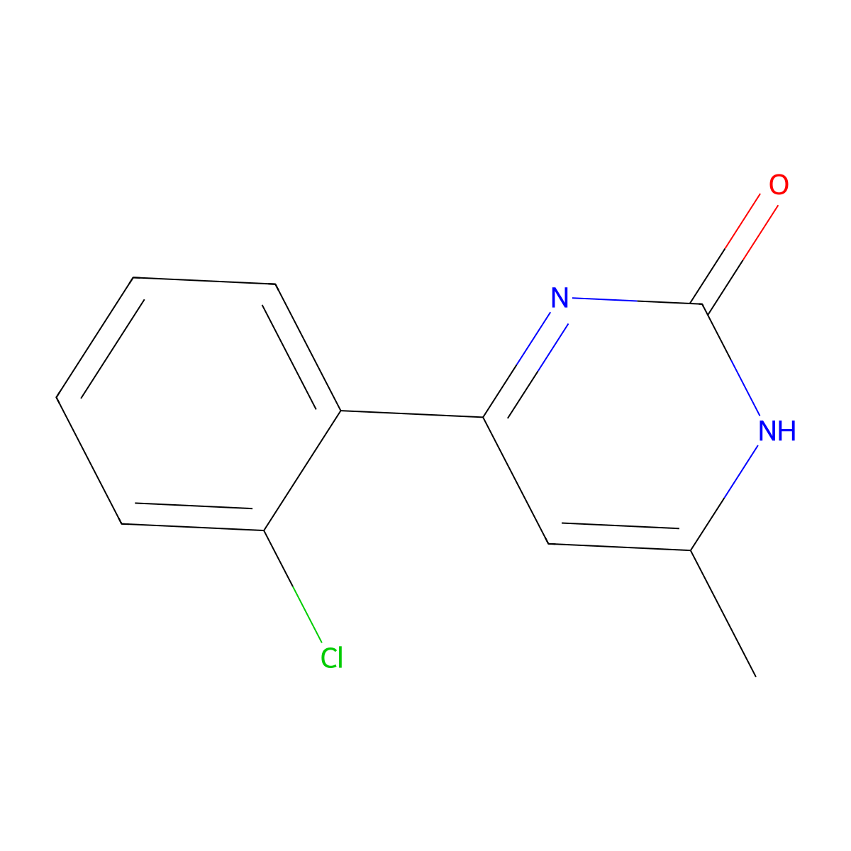 2-Hydroxy-4-(2-chlorophenyl)-6-methylpyrimidine molecular structure, CAS 1412954-76-7