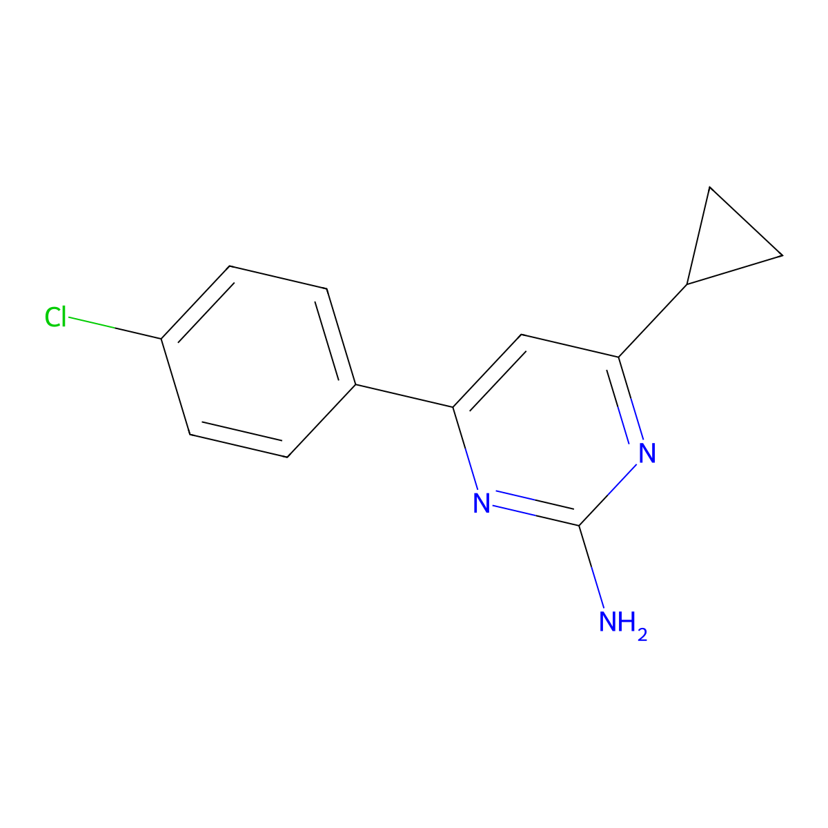 2-Amino-4-(4-chlorophenyl)-6-cyclopropylpyrimidine molecular structure, CAS 1412954-78-9