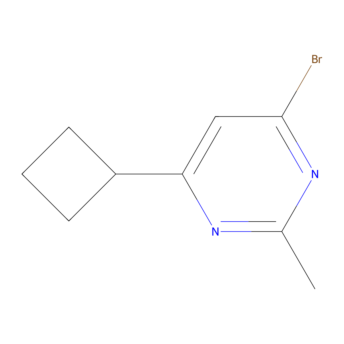 4-Bromo-6-cyclobutyl-2-methylpyrimidine molecular structure, CAS 1412954-79-0