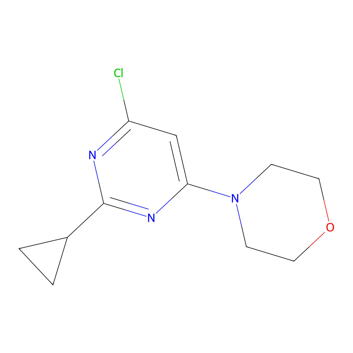 4-(6-Chloro-2-cyclopropylpyrimidin-4-yl)morpholine molecular structure, CAS 1412954-81-4