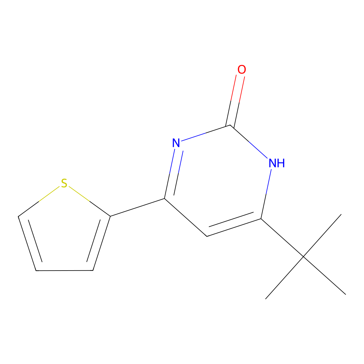 2-Hydroxy-4-(2-thienyl)-6-(tert-butyl)pyrimidine molecular structure, CAS 1412954-82-5