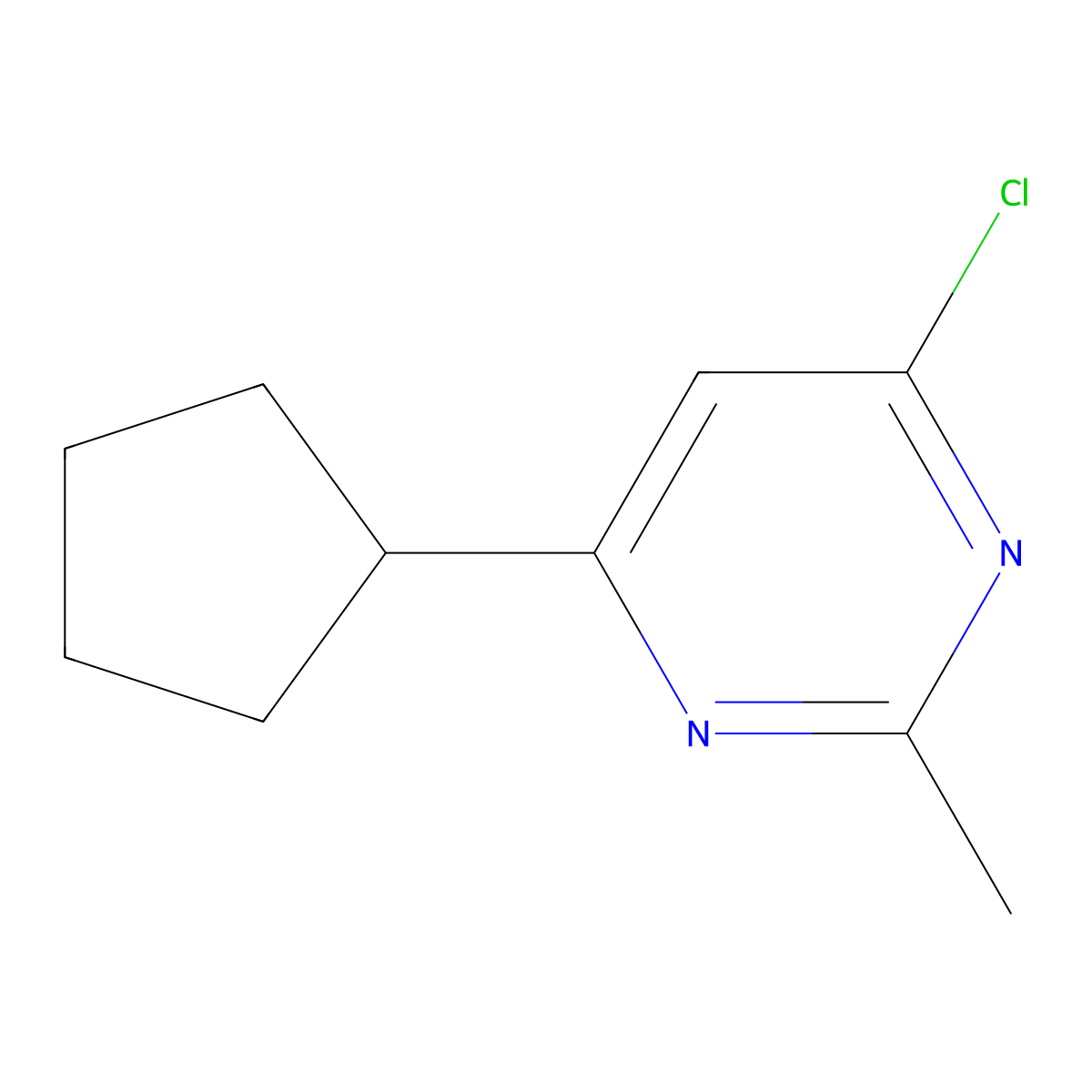 4-Chloro-6-cyclopentyl-2-methylpyrimidine molecular structure, CAS 1412954-89-2