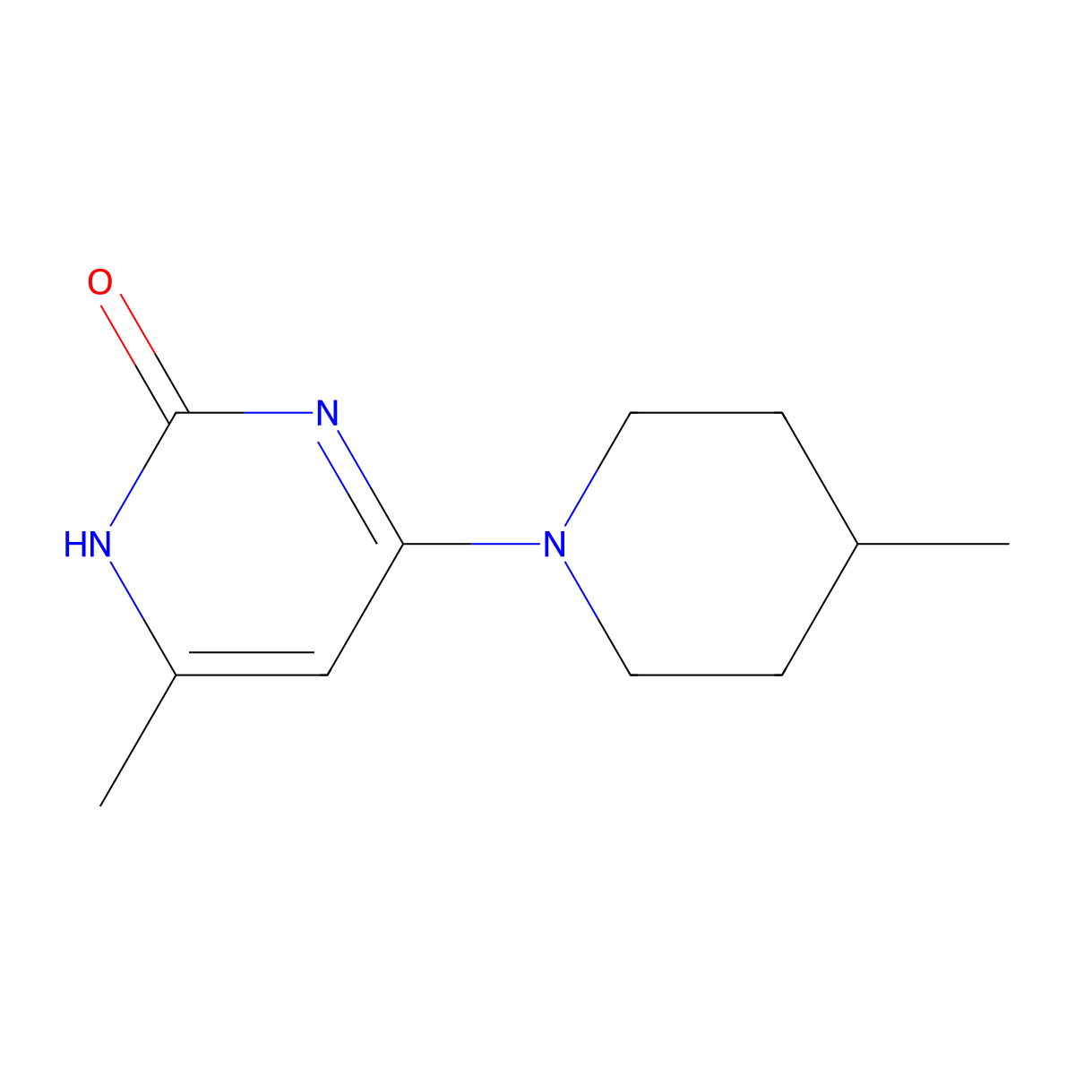2-Hydroxy-4-(4-methylpiperidin-1-yl)-6-methylpyrimidine molecular structure, CAS 1412954-91-6