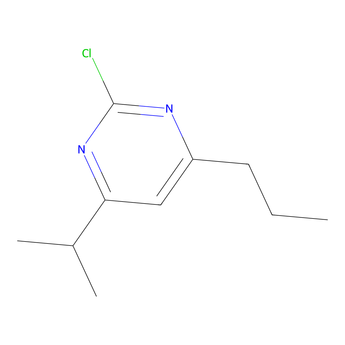 2-Chloro-4-(n-propyl)-6-(iso-propyl)pyrimidine molecular structure, CAS 1412954-92-7
