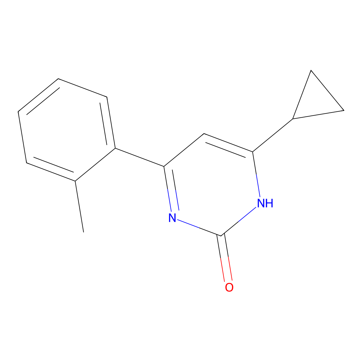 2-Hydroxy-4-(2-tolyl)-6-cyclopropylpyrimidine molecular structure, CAS 1412955-05-5