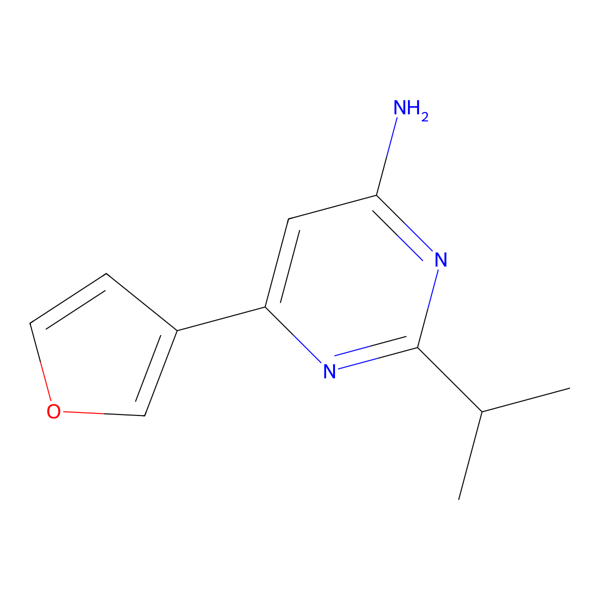4-Amino-2-(iso-propyl)-6-(3-furyl)pyrimidine molecular structure, CAS 1412955-12-4