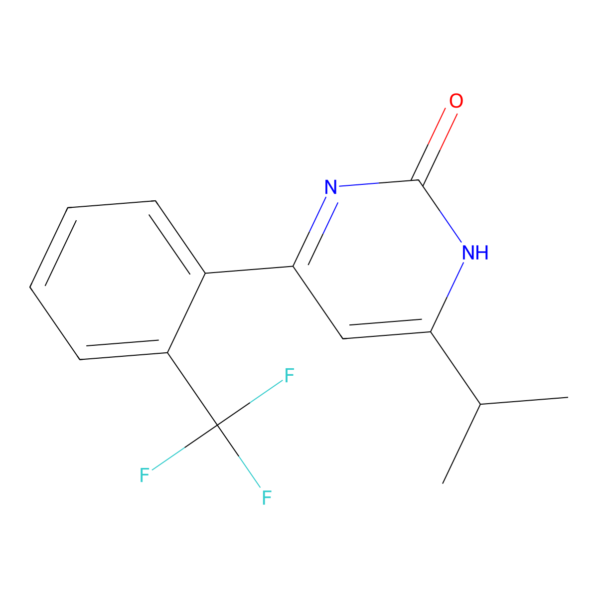 2-Hydroxy-4-(2-trifluoromethylphenyl)-6-(iso-propyl)pyrimidine molecular structure, CAS 1412955-13-5