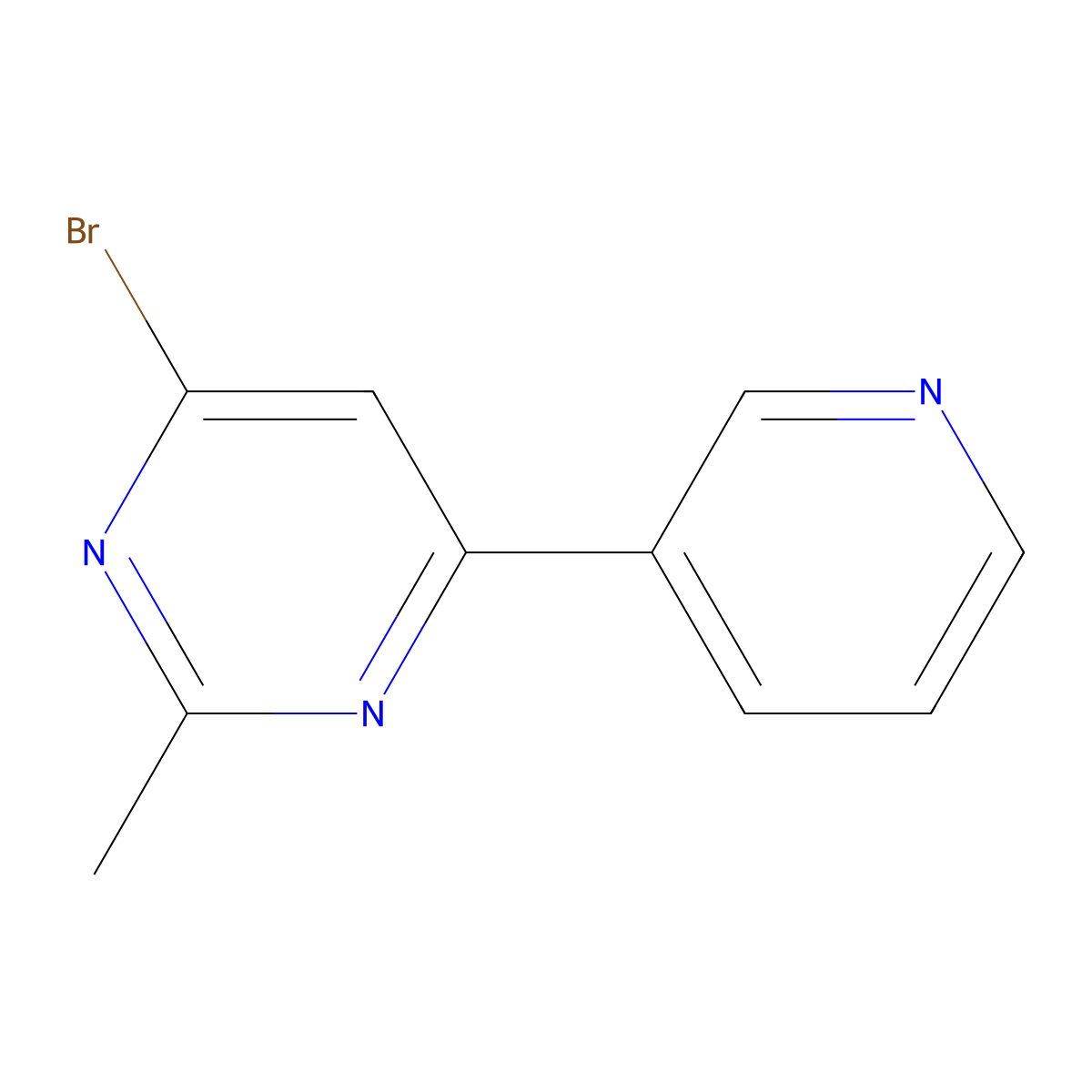 4-Bromo-2-methyl-6-(pyridin-3-yl)pyrimidine molecular structure, CAS 1412955-16-8