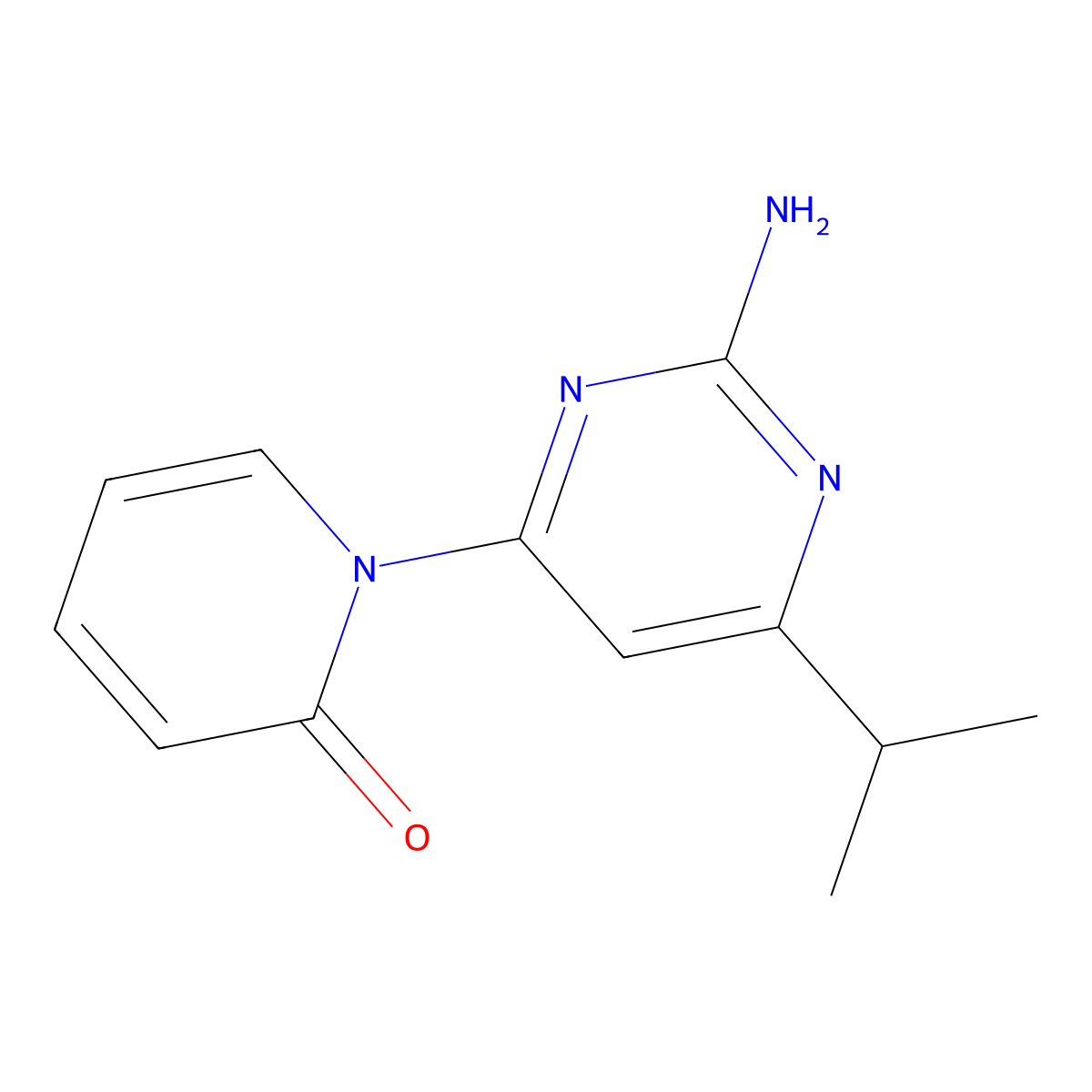 2-Amino-4-(1H-pyridin-2-one)-6-(iso-propyl)pyrimidine molecular structure, CAS 1412955-22-6