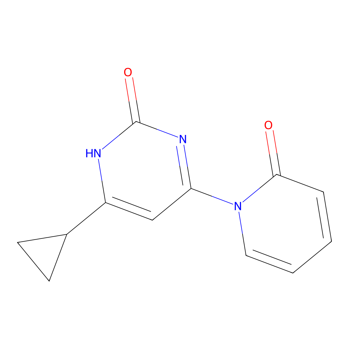 2-Hydroxy-4-(1H-pyridin-2-one)-6-cyclopropylpyrimidine molecular structure, CAS 1412955-28-2