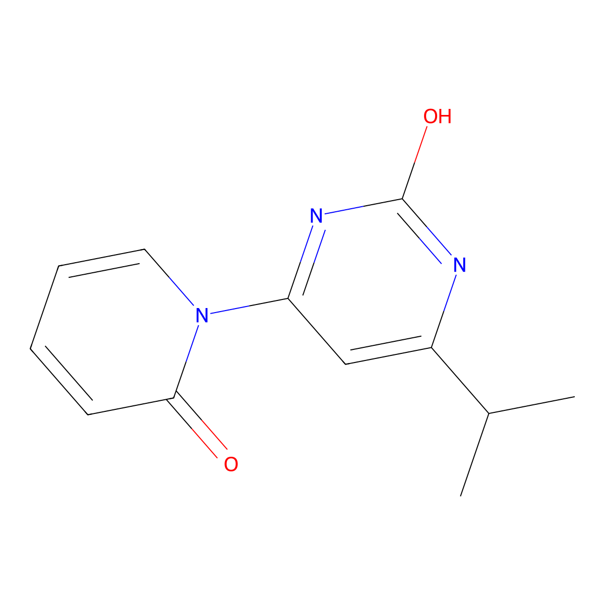2-Hydroxy-4-(1H-pyridin-2-one)-6-(iso-propyl)pyrimidine molecular structure, CAS 1412955-32-8