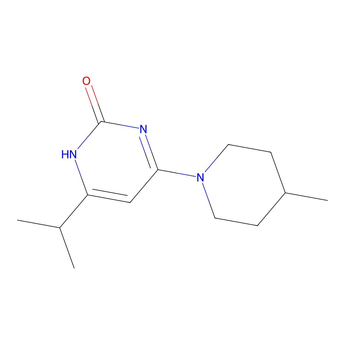2-Hydroxy-4-(4-methylpiperidin-1-yl)-6-(iso-propyl)pyrimidine molecular structure, CAS 1412955-37-3