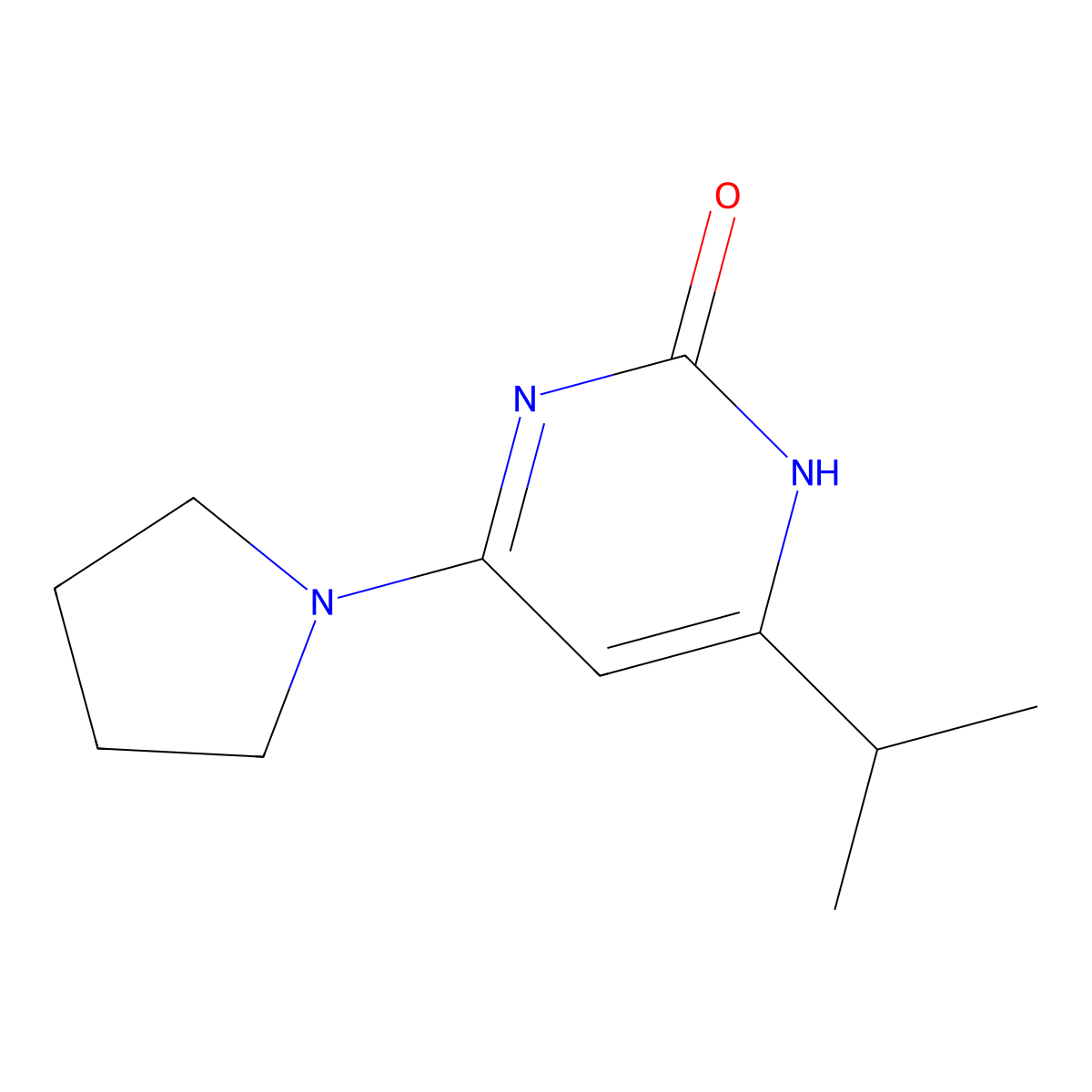 2-Hydroxy-4-(pyrrolidin-1-yl)-6-(iso-propyl)pyrimidine molecular structure, CAS 1412955-46-4