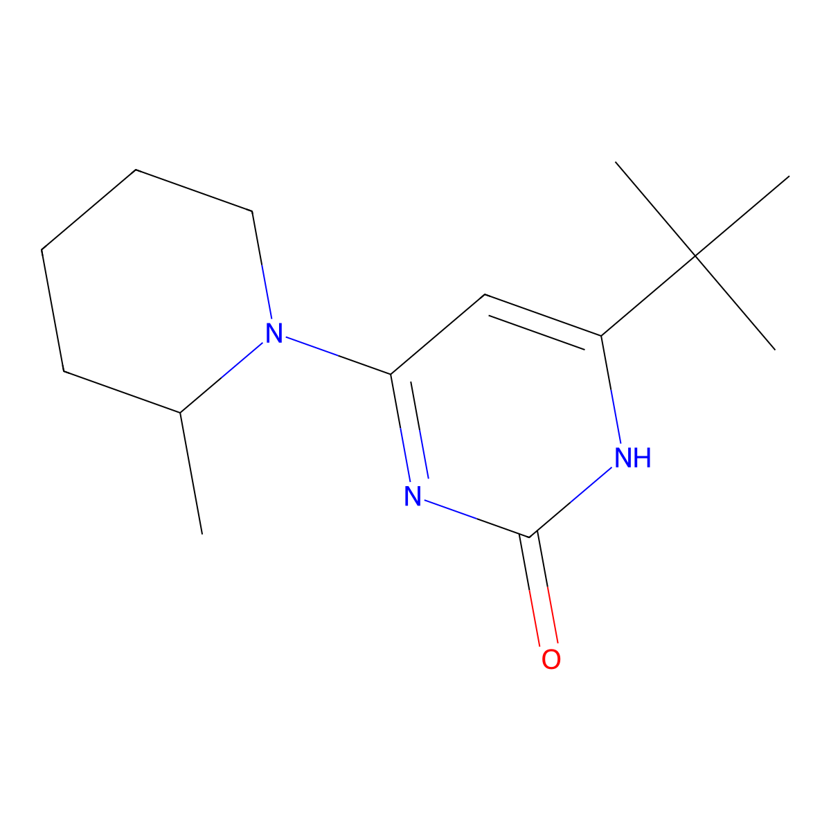 2-Hydroxy-4-(2-methylpiperidin-1-yl)-6-(tert-butyl)pyrimidine molecular structure, CAS 1412955-51-1