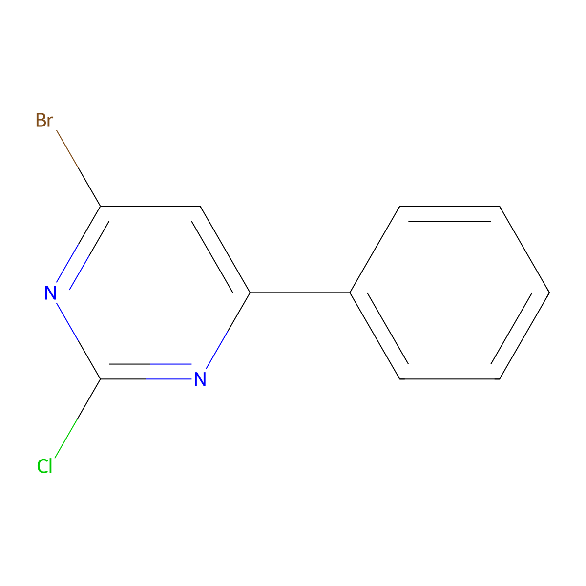 2-Chloro-4-bromo-6-phenylpyrimidine molecular structure, CAS 1412955-57-7