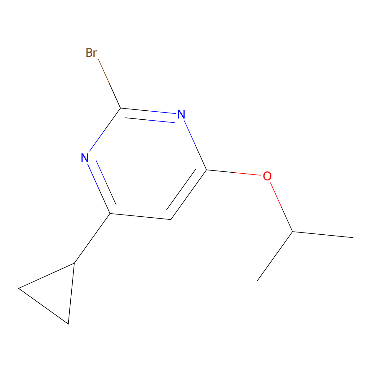 2-Bromo-4-(iso-propoxy)-6-cyclopropylpyrimidine molecular structure, CAS 1412955-61-3