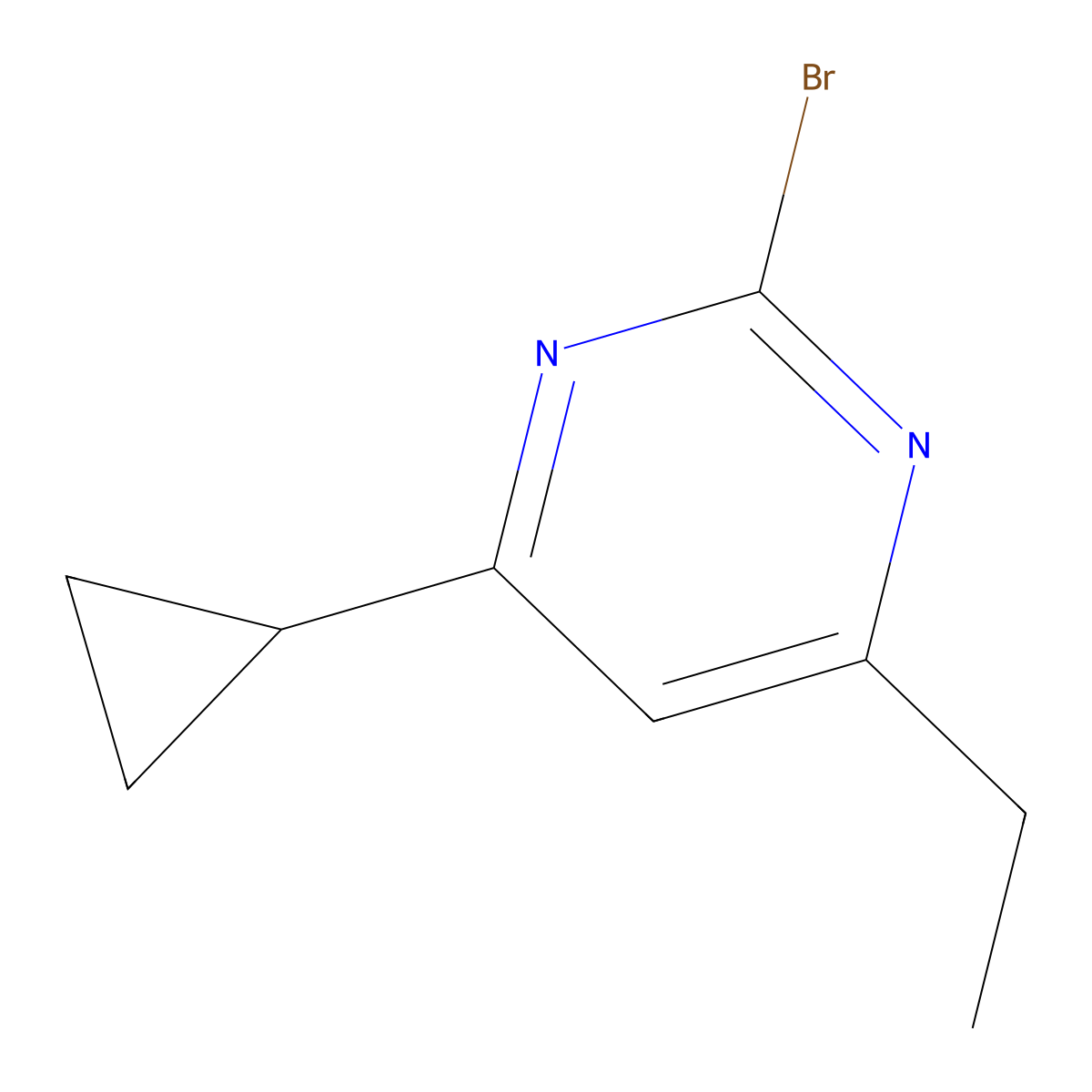 2-Bromo-4-ethyl-6-cyclopropylpyrimidine molecular structure, CAS 1412955-62-4