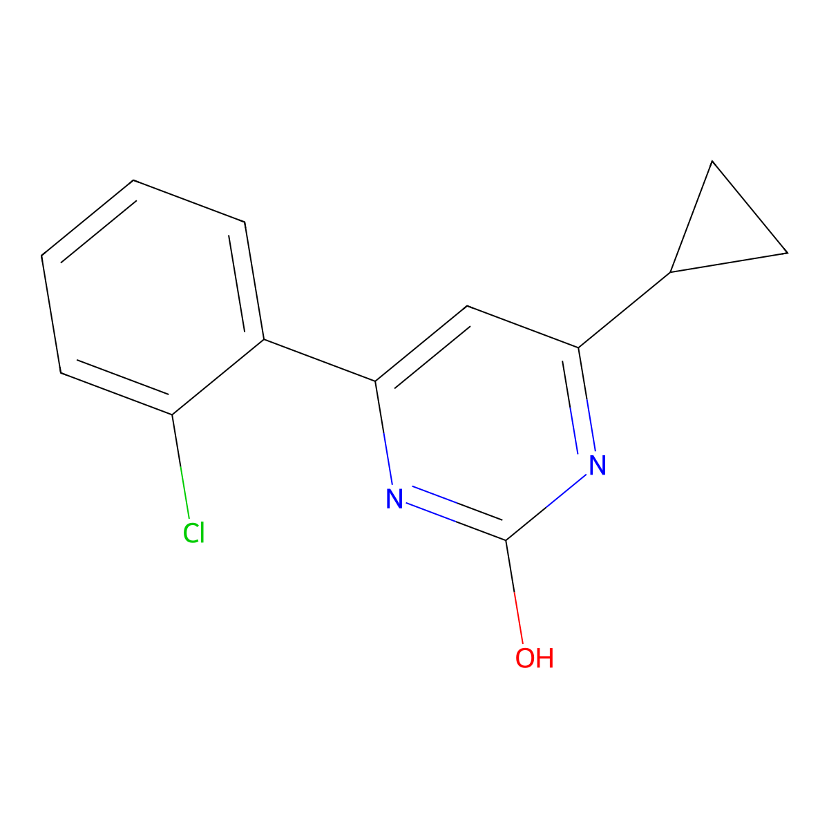2-Hydroxy-4-(2-chlorophenyl)-6-cyclopropylpyrimidine molecular structure, CAS 1412955-64-6