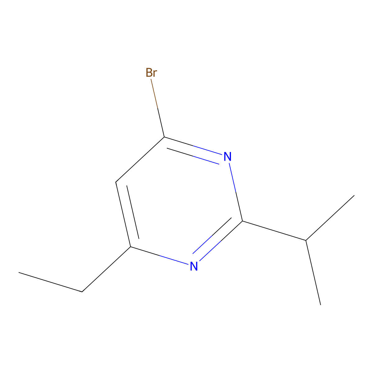 4-Bromo-6-ethyl-2-(propan-2-yl)pyrimidine molecular structure, CAS 1412955-68-0