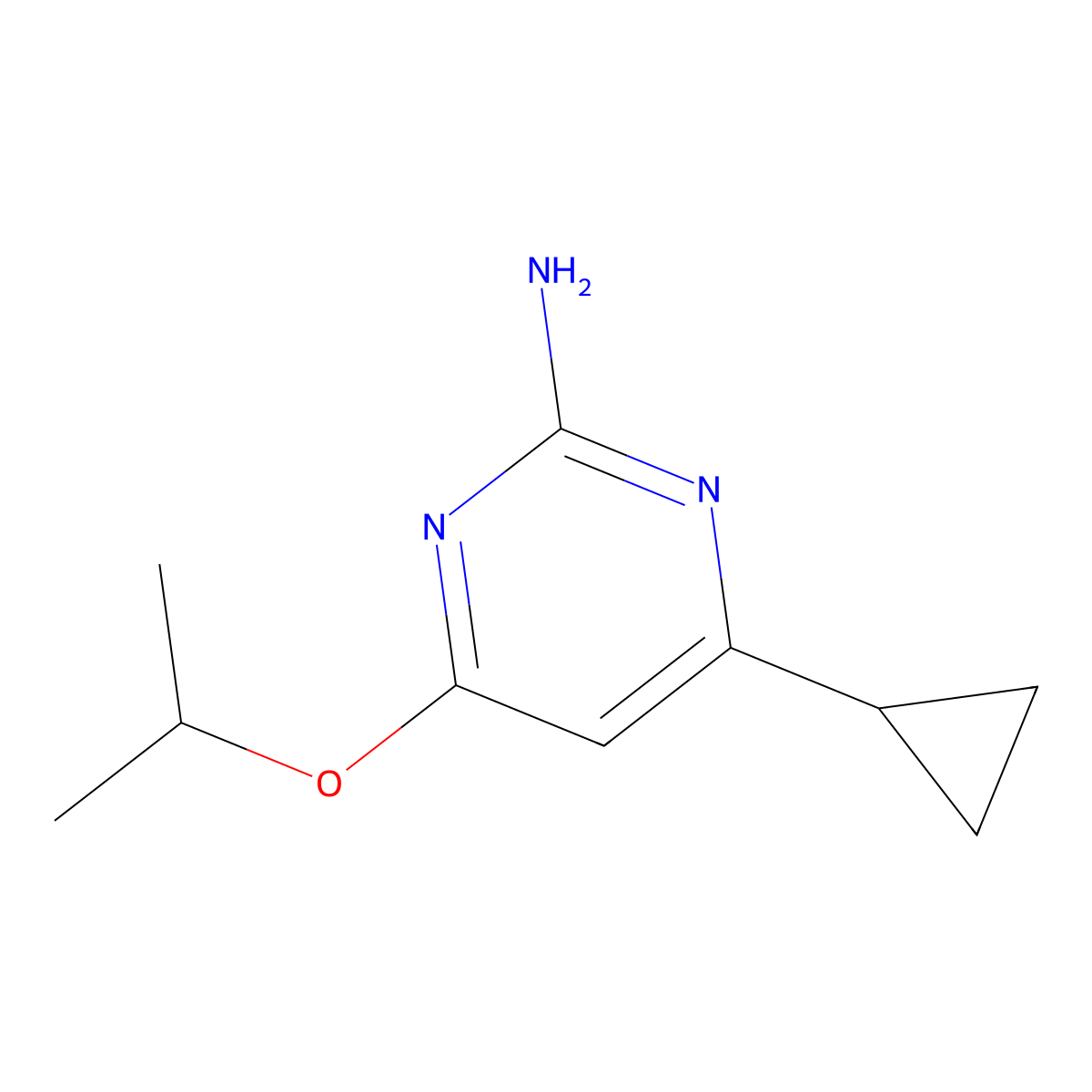 2-Amino-4-(iso-propoxy)-6-cyclopropylpyrimidine molecular structure, CAS 1412955-69-1
