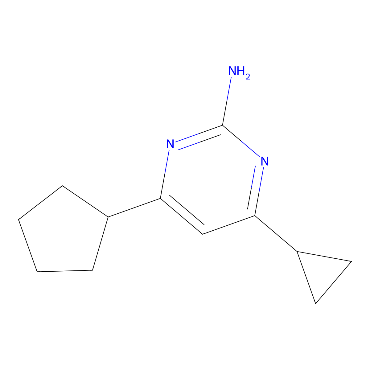 2-Amino-4-(cyclopentyl)-6-cyclopropylpyrimidine molecular structure, CAS 1412955-71-5
