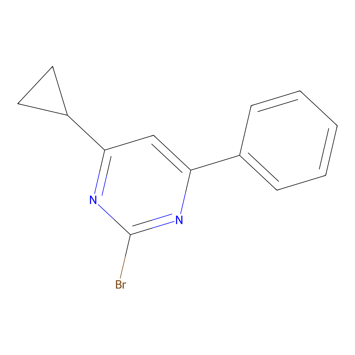2-Bromo-4-phenyl-6-cyclopropylpyrimidine molecular structure, CAS 1412955-75-9