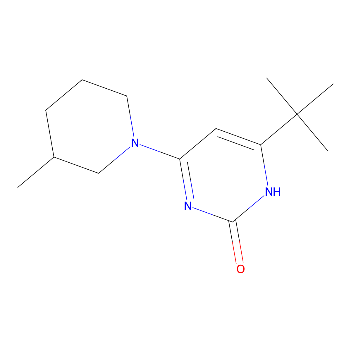 2-Hydroxy-4-(3-methylpiperidin-1-yl)-6-(tert-butyl)pyrimidine molecular structure, CAS 1412955-77-1