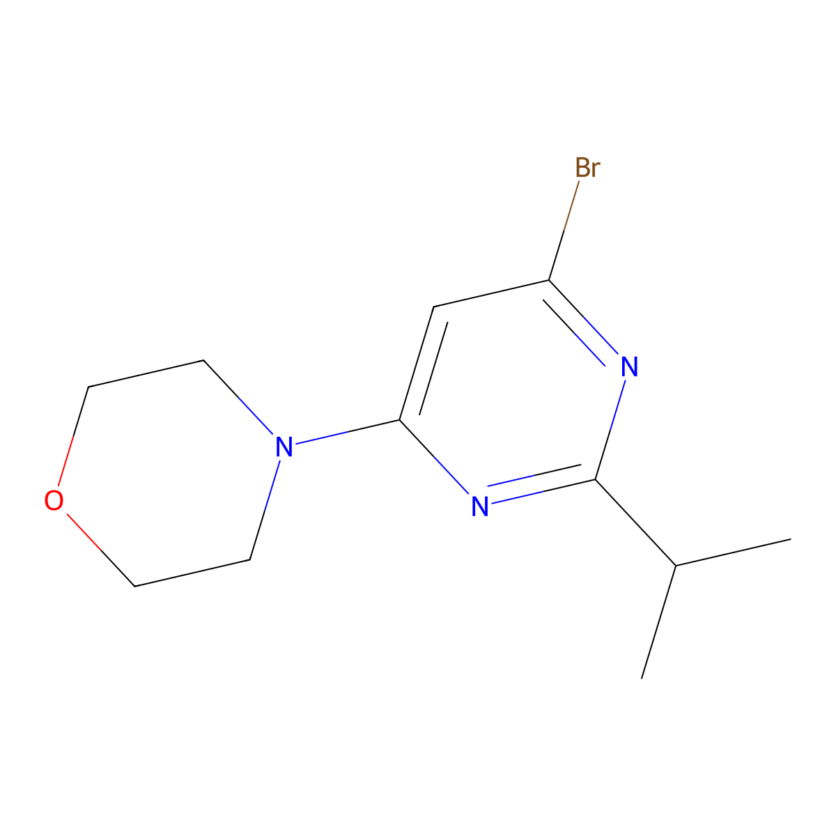 4-Bromo-2-(iso-propyl)-6-morpholinopyrimidine molecular structure, CAS 1412955-79-3