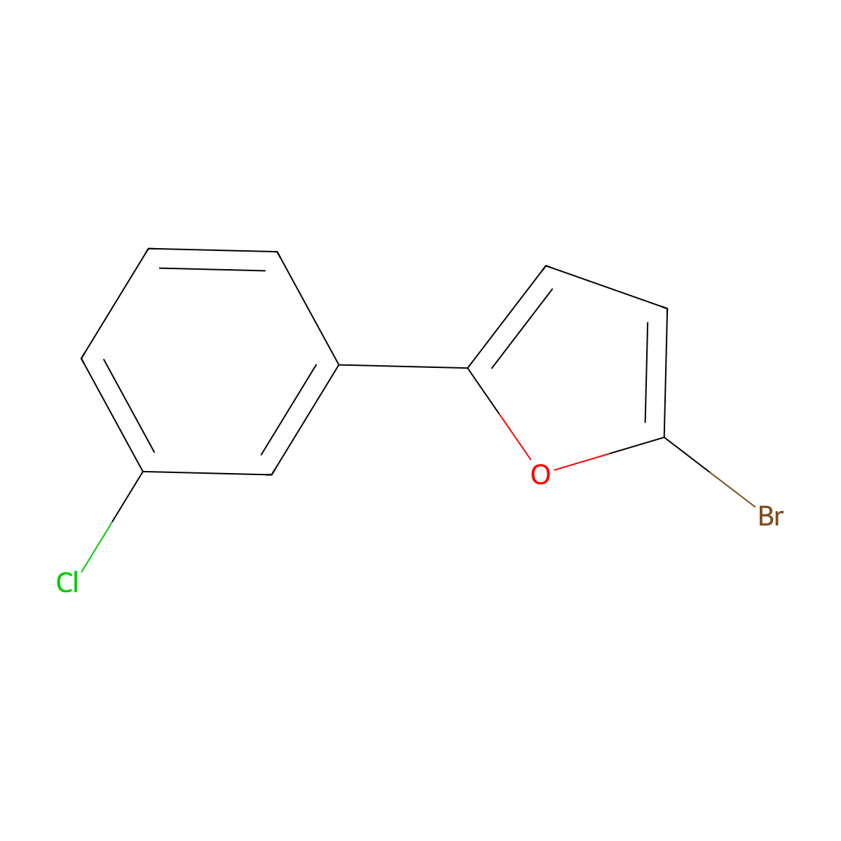 2-Bromo-5-(3-chlorophenyl)furan molecular structure, CAS 1412955-84-0