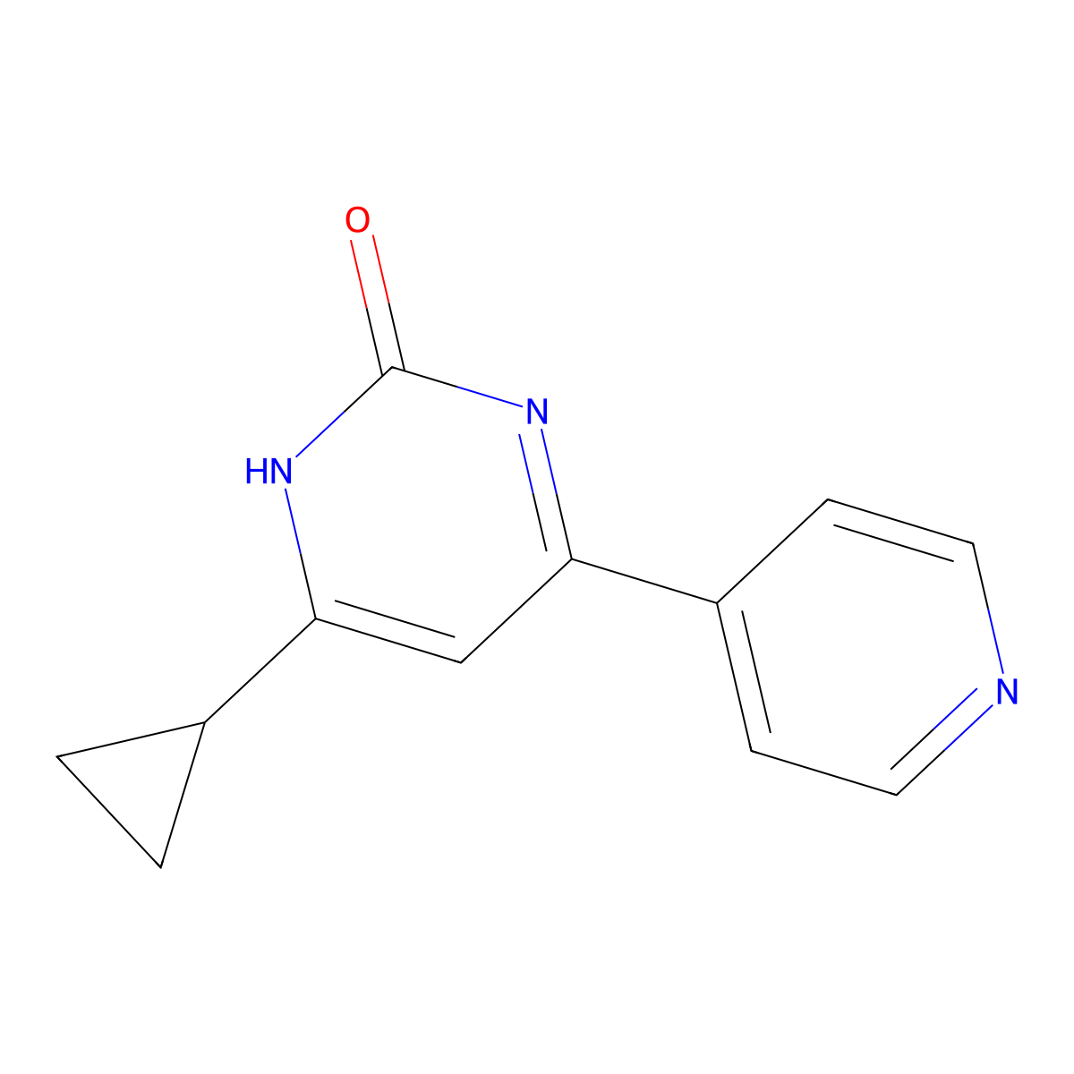 2-Hydroxy-4-(pyridin-4-yl)-6-cyclopropylpyrimidine molecular structure, CAS 1412955-88-4