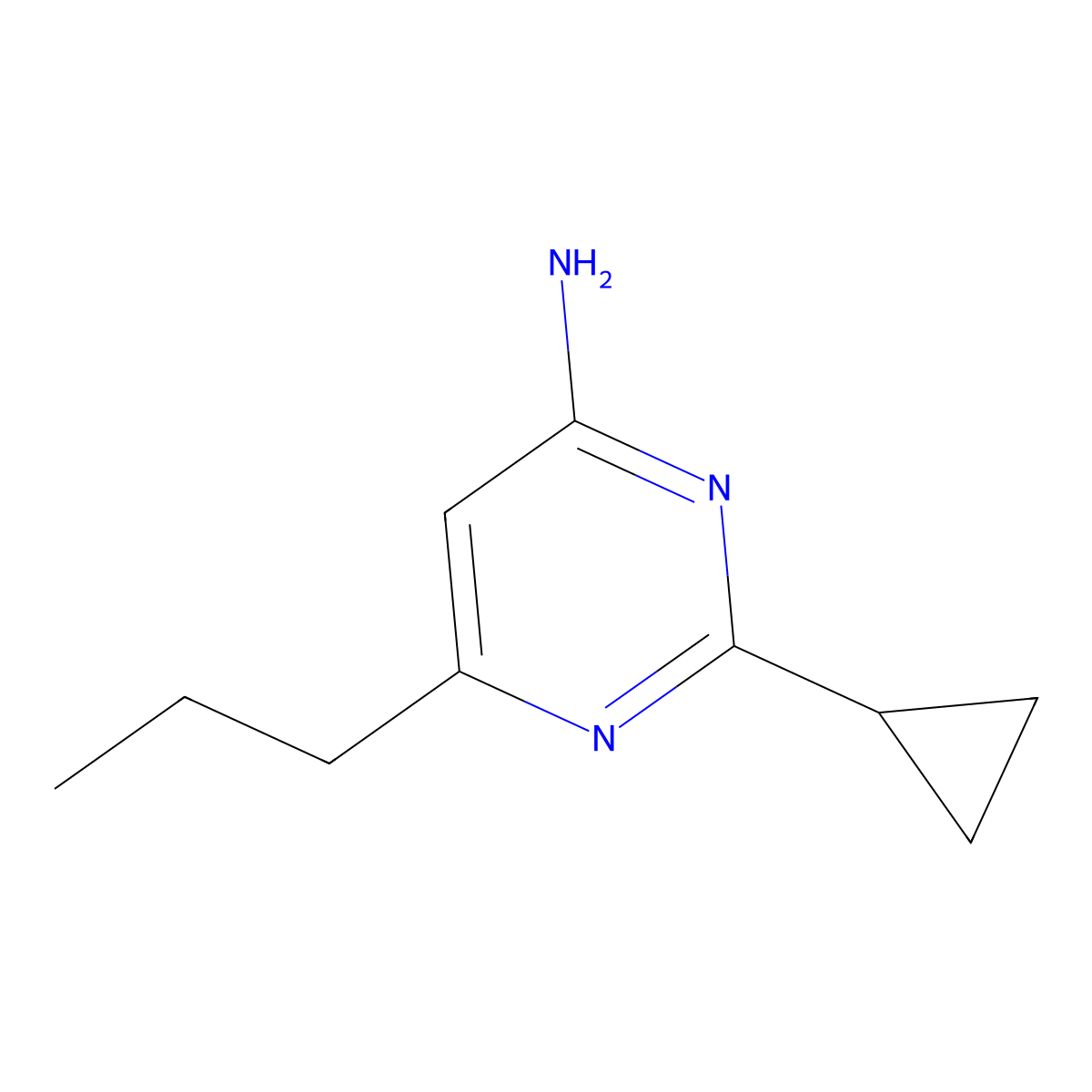 2-Cyclopropyl-6-propylpyrimidin-4-amine molecular structure, CAS 1412955-89-5