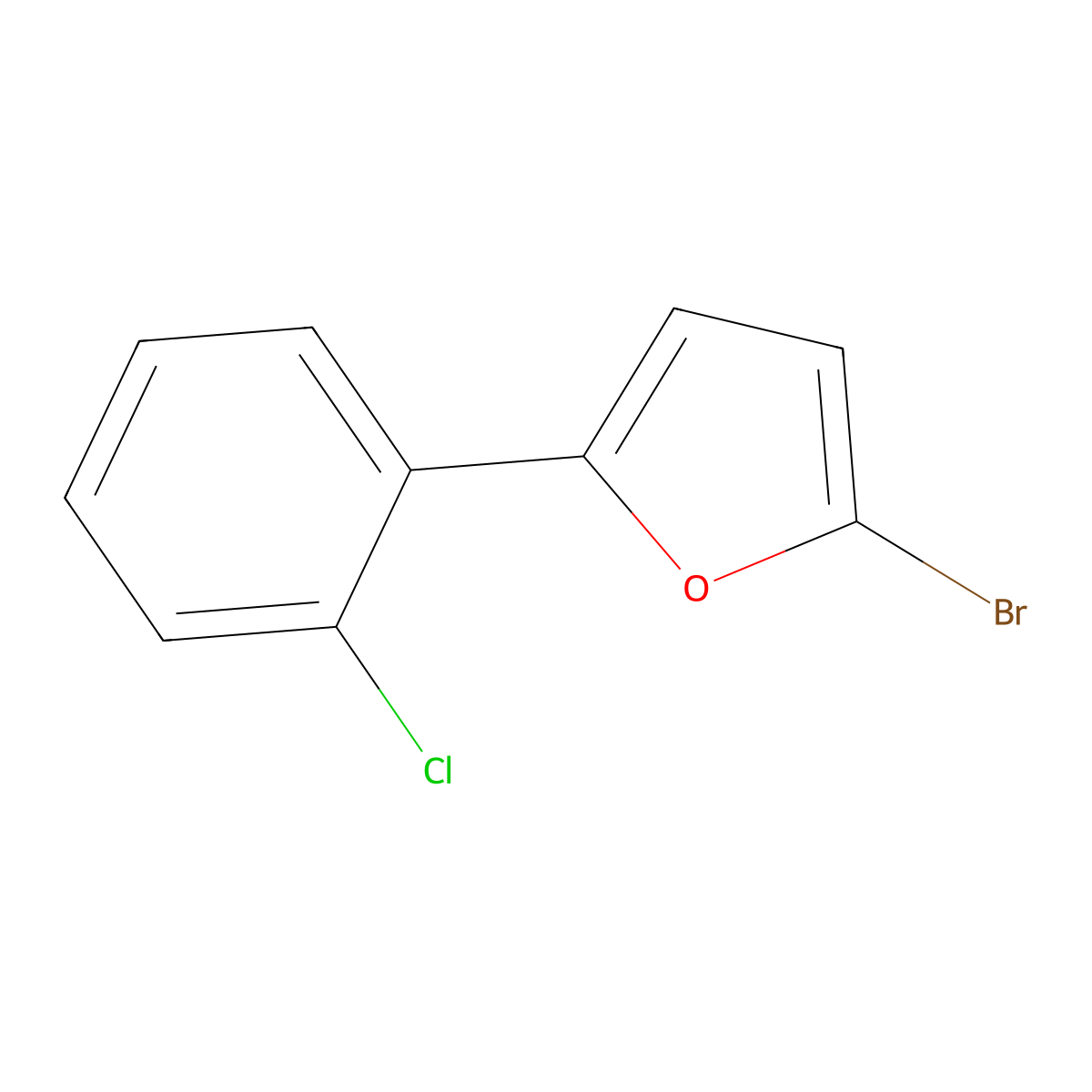 2-Bromo-5-(2-chlorophenyl)furan molecular structure, CAS 1412955-93-1